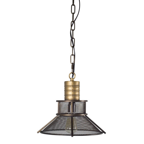 49" Golden Brushed Brown Rustic Metal Hanging Ceiling Lamp Fixture - IMAGE 1