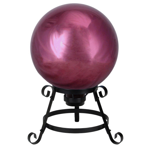 10" Mirrored Burgundy Outdoor Patio Garden Gazing Ball - IMAGE 1