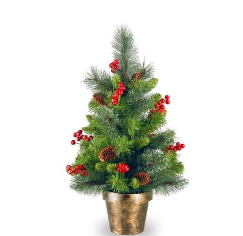 2' Potted Crestwood Spruce Artificial Christmas Tree – Unlit - IMAGE 1
