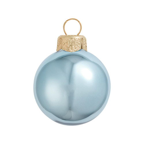 12ct Shiny Sky Blue Glass Ball Christmas Ornaments 2.75" (70mm) - IMAGE 1