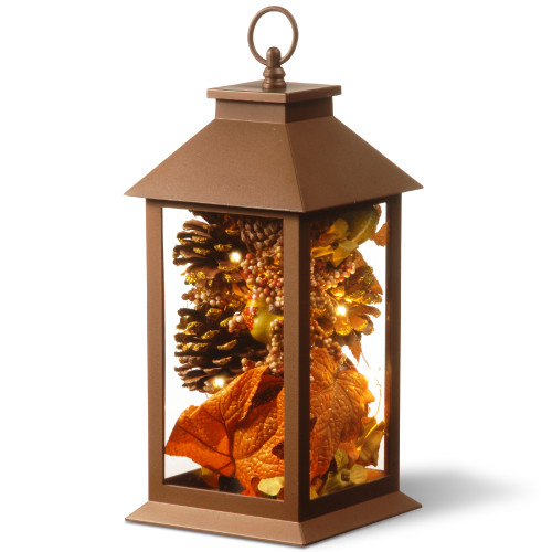 11.5" LED Lighted Fall Harvest Lantern - IMAGE 1