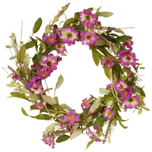 20” Garden Accents Floral Daisy Wreath - IMAGE 1