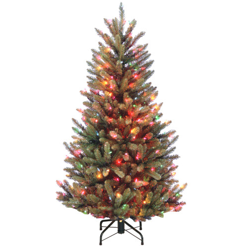 4.5' Pre-Lit Natural Fraser Fir Artificial Christmas Tree, Multicolor Lights - IMAGE 1