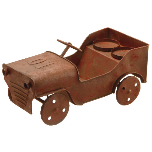 14” Metal Car Lawn Ornament with Mini Pot Holders - IMAGE 1