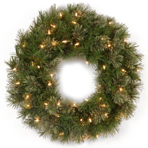24" Atlanta Spruce Artificial Christmas Wreath - Clear Lights - IMAGE 1