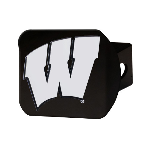 NCAA University of Wisconsin Badgers Black Hitch Cover Automotive Accessory - IMAGE 1