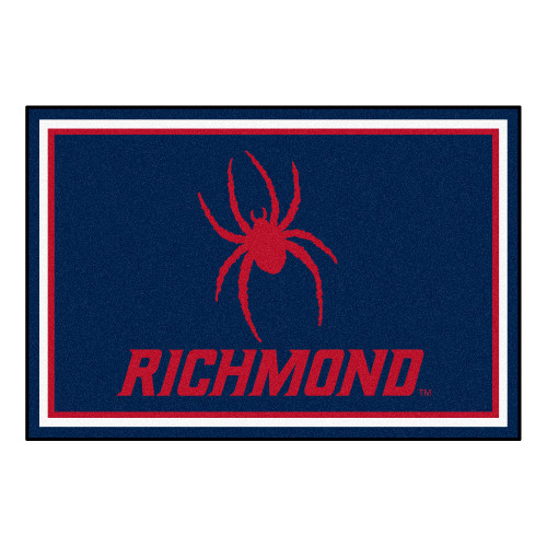4.9' x 7.3' Red and Blue NCAA University of Richmond Spiders Non-Skid Plush Area Rug - IMAGE 1