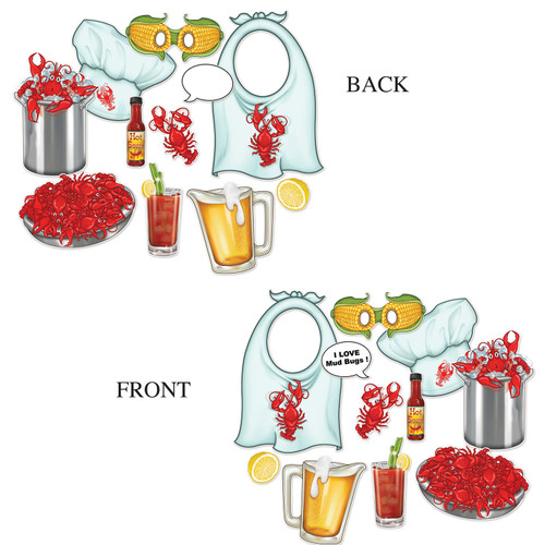 Pack of 132 Red and White Crawfish Photo Fun Signs 3"-16" - IMAGE 1