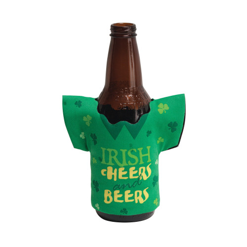 Club Pack of 12 Green and Yellow St Patrick's Day Drink Holder 7.25” - IMAGE 1