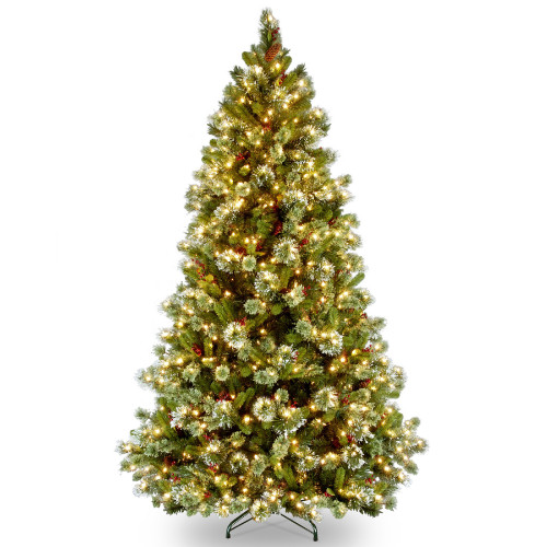6.5’ Pre-Lit Wintry Pine Artificial Christmas Tree, Clear Lights - IMAGE 1