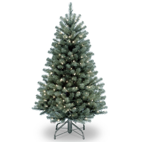 4.5’ Pre-Lit North Valley Spruce Full Artificial Christmas Tree, Clear Lights - IMAGE 1
