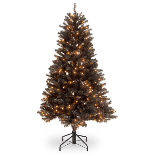 4.5’ Pre-Lit Black North Valley Spruce Artificial Christmas Tree, Clear Lights - IMAGE 1