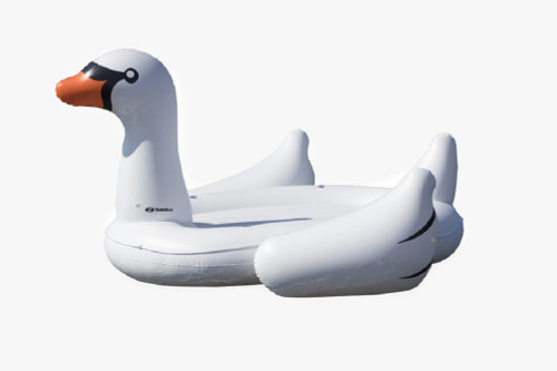 Inflatable Giant Swan Mega Island - 105" - White - IMAGE 1