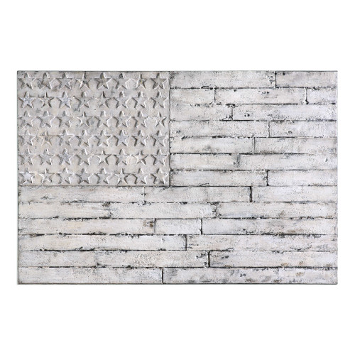 Hand Painted American Patriotic Canvas Wall Art - 40" x 60" - IMAGE 1