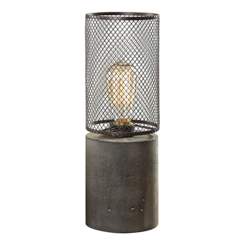 15” Thick Concrete Column Finished in a Charcoal Stain Lamp - IMAGE 1