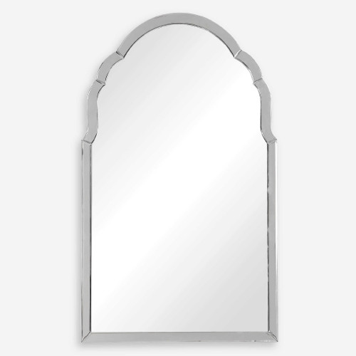 40" Curved Frameless Beveled Wall Mirror - IMAGE 1