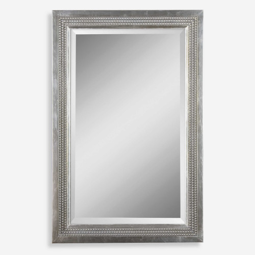 Triple Beaded Framed Rectangular Wall Mirror - 35" - Silver - IMAGE 1