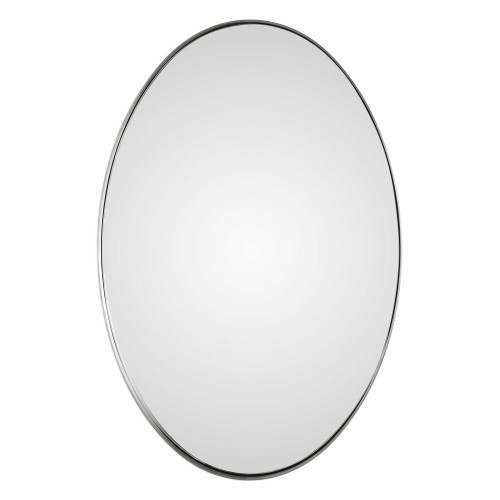 39.37” Pursley Brushed Nickel Vanity Oval Mirror - IMAGE 1