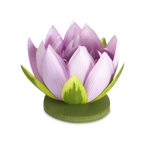 Set of 12 Purple and Green Floating Lotus Flowers 4” - IMAGE 1