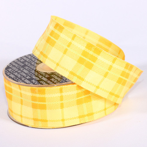 Yellow Spring Plaid Wired Craft Ribbon 1.5" x 54 Yards - IMAGE 1