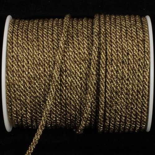 Antique Gold Metalized Braided Cording Craft Ribbon 0.2" x 55 Yards - IMAGE 1