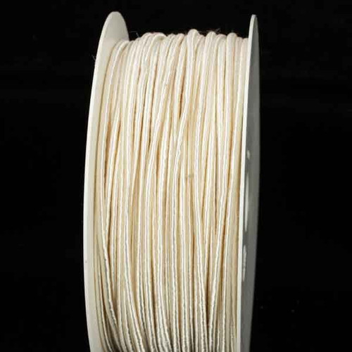 Cream White Solid Wired Craft Ribbon 0.25" x 55 Yards - IMAGE 1