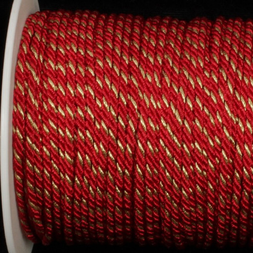 Red with Gold Wired Craft Ribbon 0.25" x 110 Yards - IMAGE 1