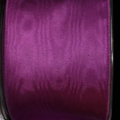 Purple Solid Moire Wired Craft Ribbon 2.5" x 40 Yards - IMAGE 1