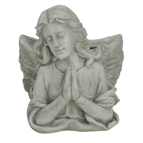 11" Gray Praying Angel Bust Outdoor Garden Statue Planter - IMAGE 1
