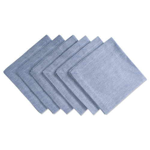 Set of 6 Chambray Blue Over Sized Square Napkins 20" - IMAGE 1