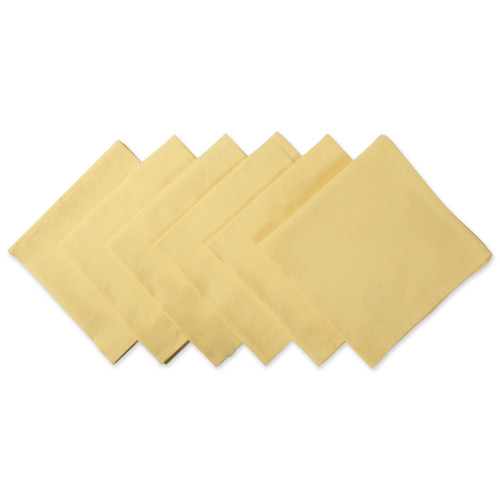 Set of 6 Yellow Over-Sized Square Party Napkins 20” - IMAGE 1