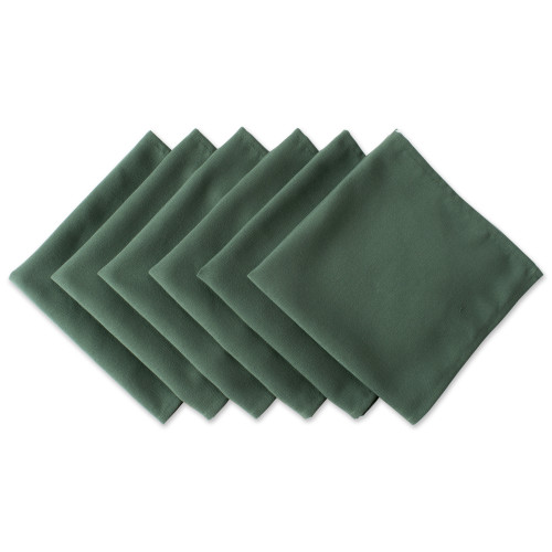 Set of 6 Dark Green Square Cloth Napkins 20" - IMAGE 1
