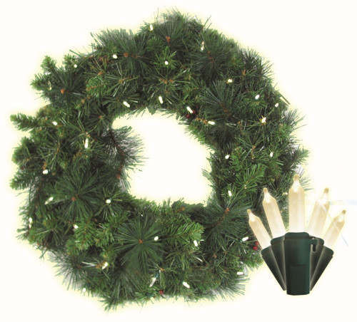 Pre-lit LED Anchorage Fir Pine Cone Christmas Wreath - 30" - Clear Lights - IMAGE 1