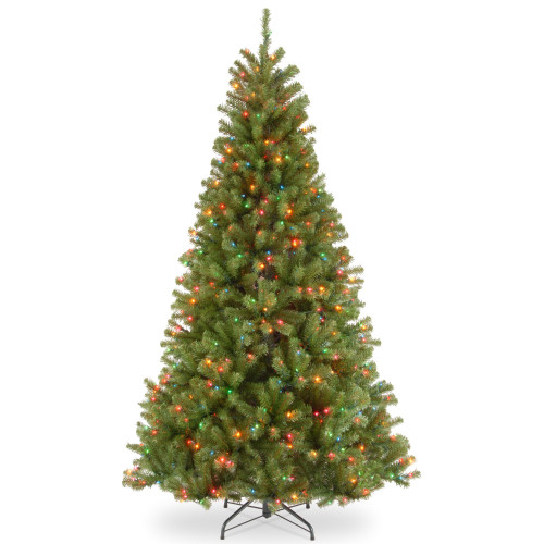 7’ Pre-lit North Valley Spruce Artificial Christmas Tree, Multicolor Lights - IMAGE 1