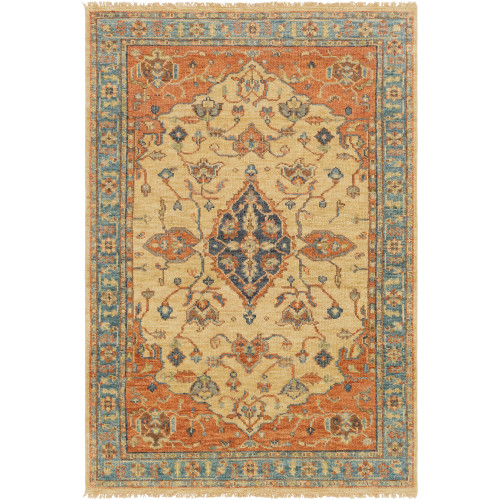 2' x 3' Persian Medallion Design Brown and Gray Rectangular Hand Knotted Area Rug - IMAGE 1