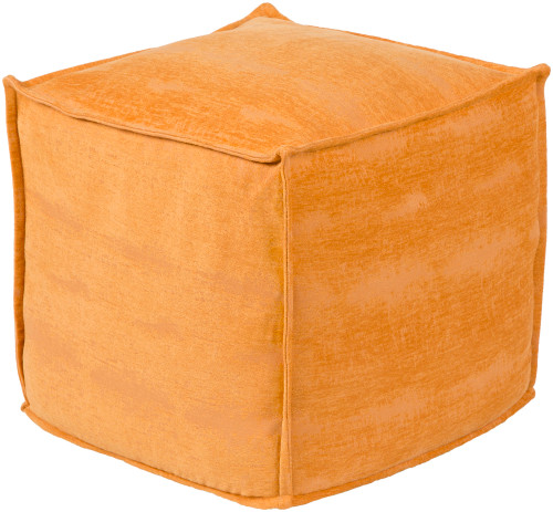 18" Orange Square Pouf Ottoman - IMAGE 1