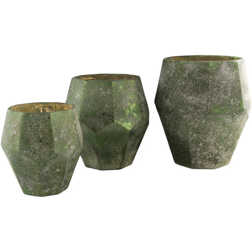 Set of 3 Green Distressed Finish Decorative Accents 12.25" - IMAGE 1