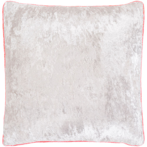 18" Ivory and Pink Square Throw Pillow Cover - IMAGE 1