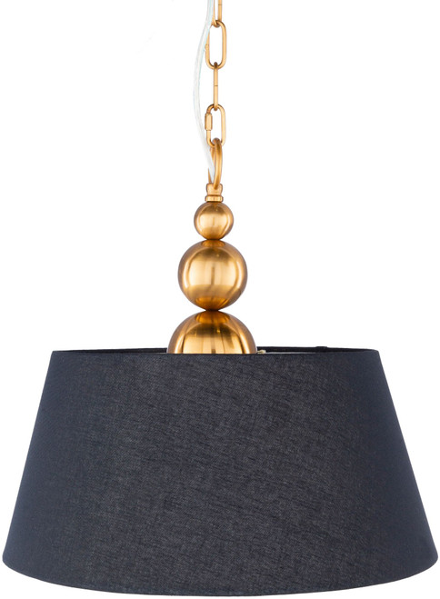 16" Black and Gold Colored Antique Style Hanging Pendant Ceiling Light Fixture - IMAGE 1