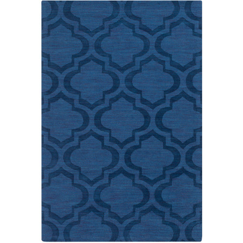 6' x 9' Trellis Design Dark Blue Rectangular Hand Loomed Area Rug - IMAGE 1