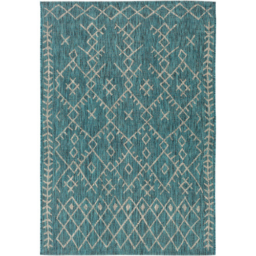 2' x 3' Green and Beige Geometric Rectangular Area Throw Rug - IMAGE 1