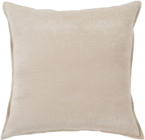 18" Plain Brown Square Woven Throw Pillow Cover with Flange Edge - IMAGE 1