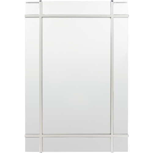 48" Beveled Rectangular Mirror with Color Silver Frame - IMAGE 1