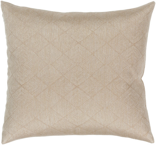 18" Tan and Beige Geometric Throw Pillow Cover - IMAGE 1