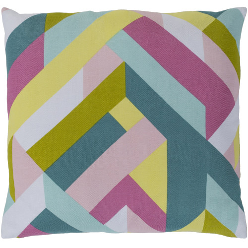 18 Pink Blue Geometric Square Throw Pillow Down Filler