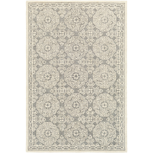 2’ x 3' Geometric Beige and Gray Wool Area Rug - IMAGE 1