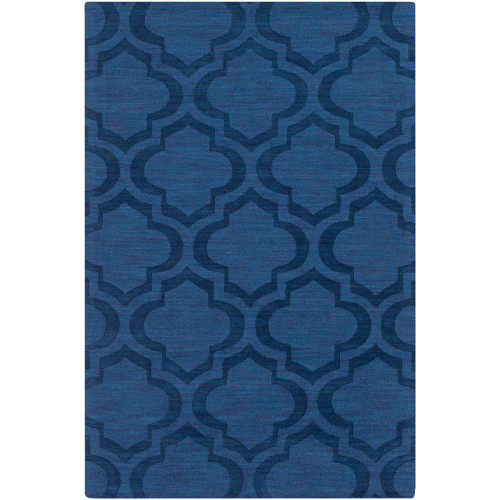 4' x 6' Denim Blue Clover Patterned Rectangular Area Throw Rug - IMAGE 1
