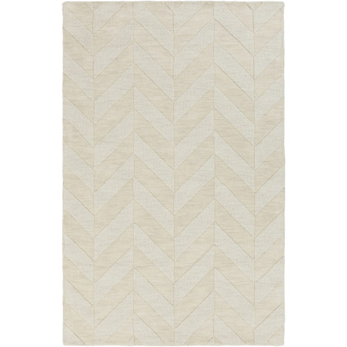 4' x 6' Khaki Brown Chevron Rectangular Area Throw Rug - IMAGE 1