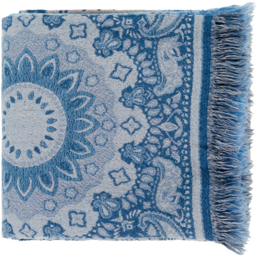 Blue and Gray Jacquard Rectangular Throw Blanket 50" x 70" - IMAGE 1