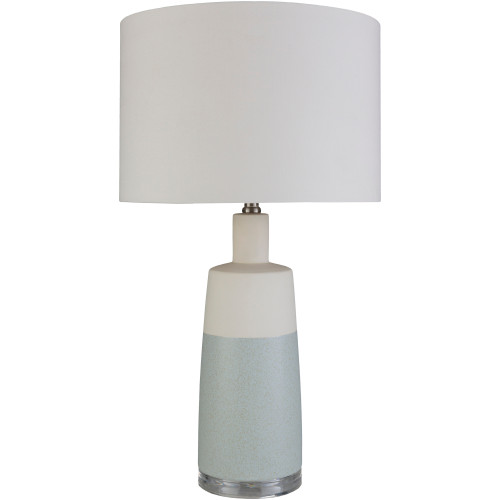 26.5" Contemporary Style Pale Blue Table Lamp with Cloud Gray Modified Drum Shade - IMAGE 1